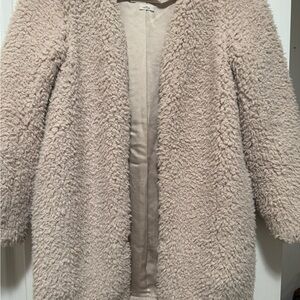 Aritzia Wilfred Laboratoire Collarless Shearling Faux Fur Sherpa Teddy Coat